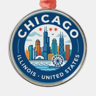 Chicago Illinois Ornament Aus Metall