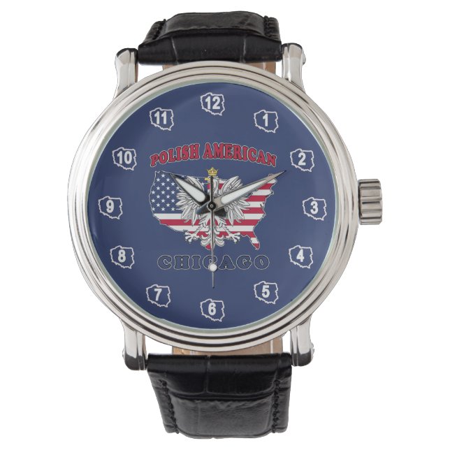 Chicago Illinois Polish Armbanduhr (Vorderseite)