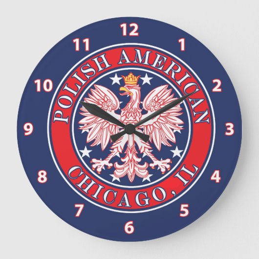Chicago Illinois Polish Große Wanduhr (Vorderseite)