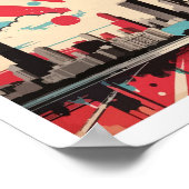 Chicago Illinois Pop Art Travel Illustration Poster (Ecke)