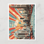 Chicago Illinois Pop Art Travel Illustration Postkarte (Vorderseite)