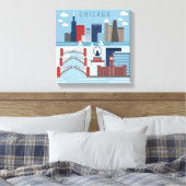 Chicago Illinois Poster Leinwanddruck (Insitu (Schlafzimmer))