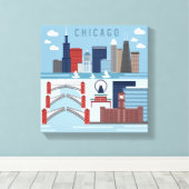 Chicago Illinois Poster Leinwanddruck (Insitu (Holzboden))