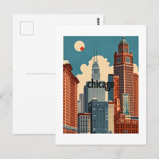 Chicago illinois postkarte (Vorne/Hinten)