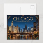 Chicago Illinois Postkarte (Vorne/Hinten)