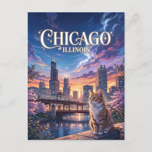 Chicago Illinois Postkarte (Vorderseite)