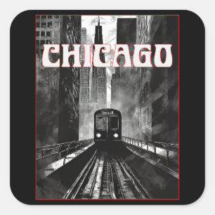 Chicago Illinois Quadratischer Aufkleber
