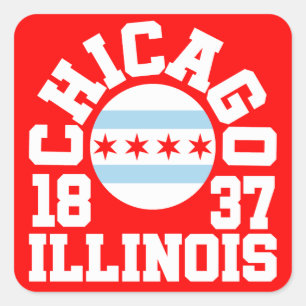 Chicago, Illinois Quadratischer Aufkleber