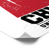 Chicago, Illinois | Red City Skyline Poster (Ecke)