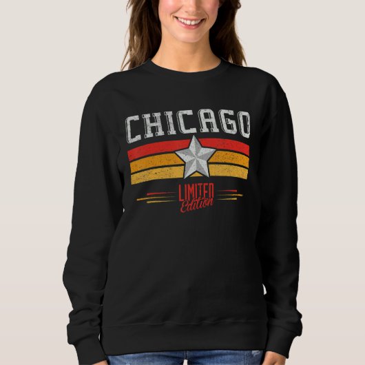 Chicago Illinois Retro Vintage Stripes Chicago Gif Sweatshirt (Vorderseite)