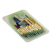 Chicago Illinois Retro Vintage Travel Poster Magnet (Rechte Seite)