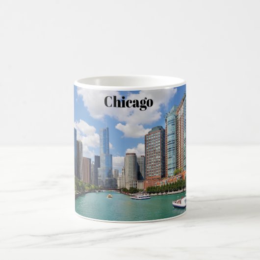 Chicago Illinois River City Skyline Travel Foto Kaffeetasse (Mittel)