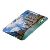 Chicago Illinois River Skyline Foto Magnet (Linke Seite)