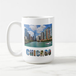 Chicago Illinois River Skyline Travel Foto Kaffeetasse