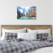 Chicago Illinois River Skyline Travel Foto Leinwanddruck (Insitu (Schlafzimmer))