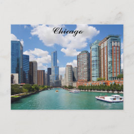 Chicago Illinois River Skyline Travel Foto Postkarte