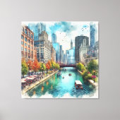 Chicago Illinois River Wall Art Leinwanddruck (Vorderseite)