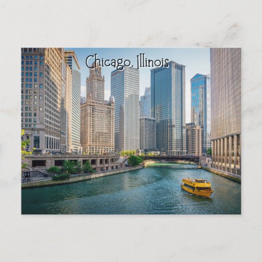 Chicago Illinois Riverway Postkarte (Vorderseite)