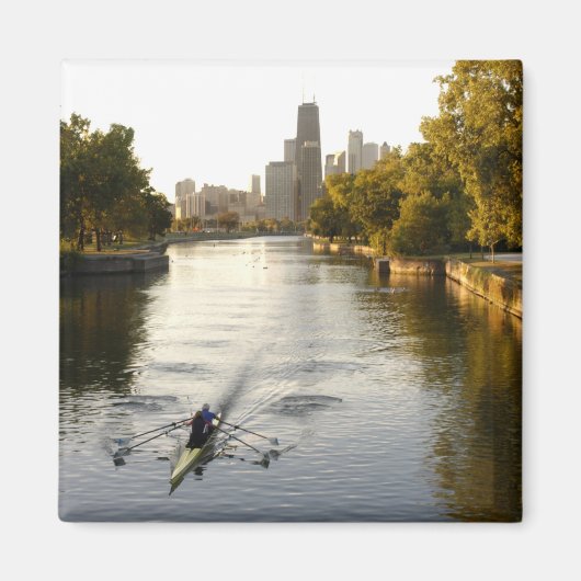 Chicago, Illinois, Rowers in Lincoln Park Lagoon Magnet (Vorne)