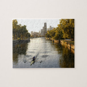 Chicago, Illinois, Ruderer in der Lagune des Linco Puzzle