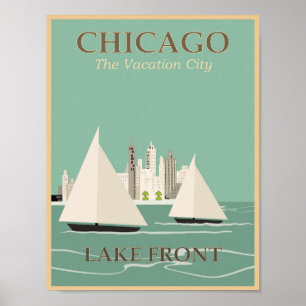 Chicago Illinois Seepromenade Vintage Reise Poster