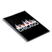 Chicago Illinois Silhouette 4 Stars Vintage Reisen Notizblock (Rechte Seite)