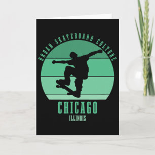 Chicago Illinois Skateboarder Urne Skateboarding  Karte