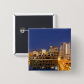 Chicago, Illinois, Skyline aus West Loop Button (Vorne & Hinten)