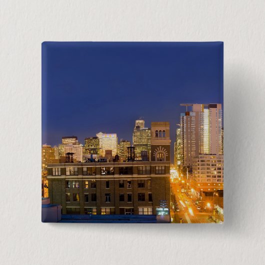 Chicago, Illinois, Skyline aus West Loop Button (Vorderseite)