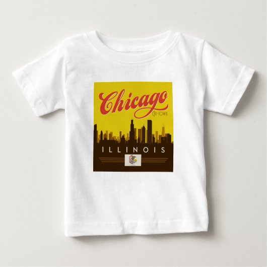 Chicago Illinois Skyline Baby T-shirt (Vorderseite)