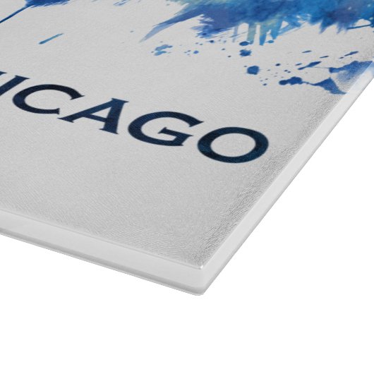 Chicago Illinois Skyline Blue Schneidebrett (Ecke)