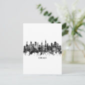 Chicago Illinois Skyline BW Feiertagspostkarte (Stehend Vorderseite)