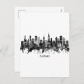 Chicago Illinois Skyline BW Feiertagspostkarte (Vorne/Hinten)