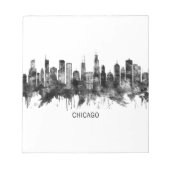 Chicago Illinois Skyline BW Notizblock (Vorderseite)