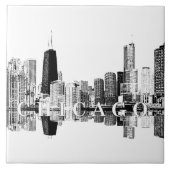 Chicago, Illinois-Skyline Fliese (Vorderseite)