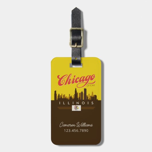 Chicago Illinois Skyline Gepäckanhänger (Vorderseite vertikal)