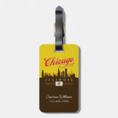 Chicago Illinois Skyline Gepäckanhänger (Rückseite vertikal)