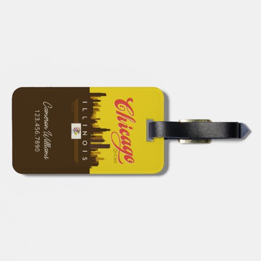 Chicago Illinois Skyline Gepäckanhänger (Rückseite horizontal)