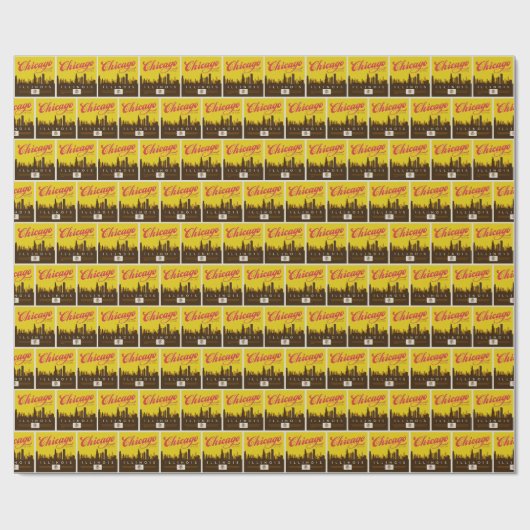 Chicago Illinois Skyline Geschenkpapier (Flach)
