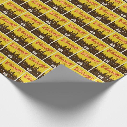 Chicago Illinois Skyline Geschenkpapier (Ecke)