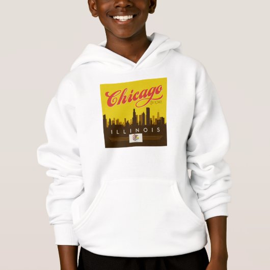 Chicago Illinois Skyline Hoodie (Vorderseite)