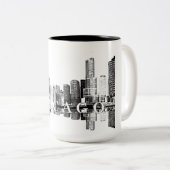 Chicago, Illinois-Skyline in schwarz Zweifarbige Tasse (VorderseiteRechts)