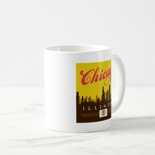 Chicago Illinois Skyline Kaffeetasse (VorderseiteRechts)