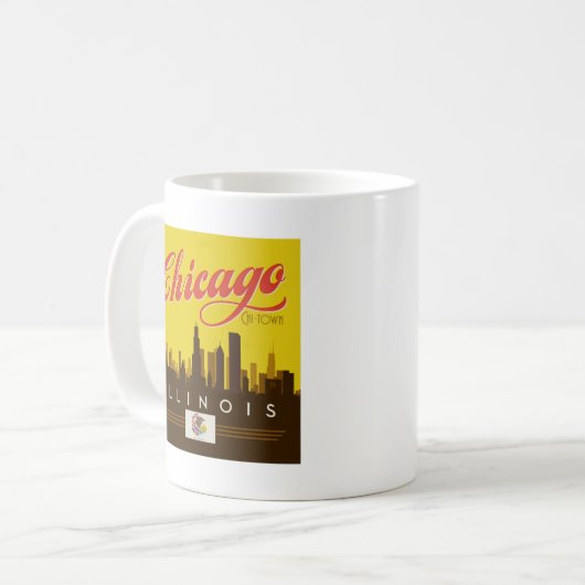 Chicago Illinois Skyline Kaffeetasse (Vorderseite Links)
