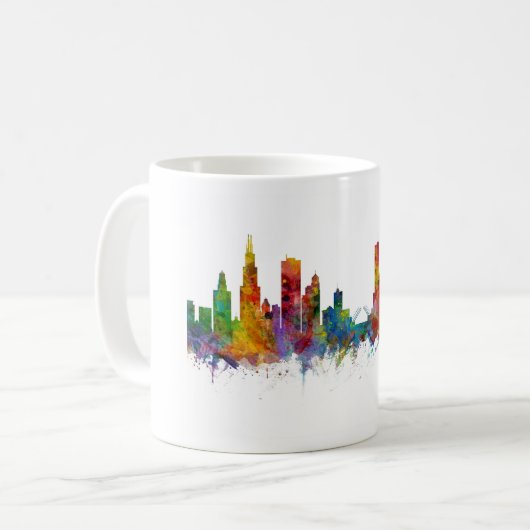 Chicago Illinois Skyline Kaffeetasse (Vorderseite Links)