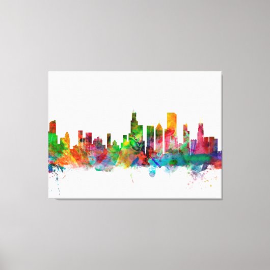 Chicago Illinois Skyline Leinwanddruck (Vorderseite)