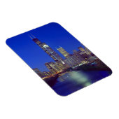 Chicago, Illinois, Skyline nachts mit Chicago Magnet (Rechte Seite)