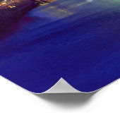 Chicago, Illinois, Skyline nachts mit Chicago Poster (Ecke)