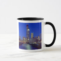 Chicago, Illinois, Skyline nachts mit Chicago