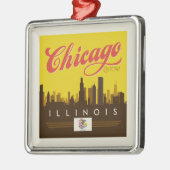 Chicago Illinois Skyline Ornament Aus Metall (Links)
